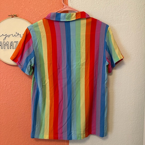 RAINBOW BUTTON UP BLOUSE - Picture 6 of 6